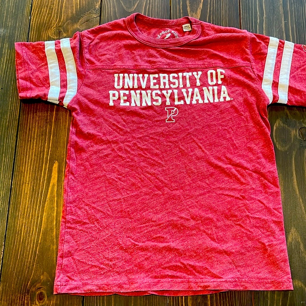 U of Penn kids shirt. Crimson. Youth 7-8